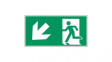138884 Safety Sign, Emergency Exit, Rectangular, White on Green, Polyester, 1pcs
