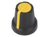 GMN-2YL, Ручка; миниатюрный; ABS; Диам.оси:6мм; O16x16мм; черный, SR PASSIVES