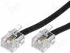 TEL-RJ11-BK/10, Кабель: соединительный, телефонный; вилка RJ11,с обеих сторон, BQ CABLE (TME brand)