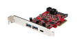 PEXUSB312A1C1H 10 Gbps 1x USB-C and 2x USB-A PCIe Card, 3x USB 3.1, PCI-E x4