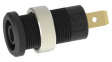 RND 350-00058 Banana Socket  diam.4mm Black 36A Faston Terminal, 4.8 x 0.8 mm