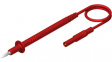 PL 2600 SIL S red Test probe lead diam. 4 mm Safety Plug 100 cm Red Silicone