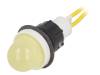 LY-D16H-230AC, Индикат.лампа: LED; выпуклый; 230ВAC; Отв: O13мм; провода 300мм, POLAM-ELTA