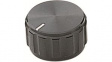 RND 210-00625 Rotary Knob  diam.25mm, Black, Aluminium