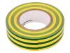 N-10 PVC TAPE 19MMX20M Y/G Лента: электроизоляционная; W:19мм; L:20м; D:0,13мм; каучуковый