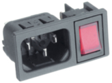 BZM42/Z0000/59C, Plug C14 Faston 4.8 x 0.8 mm 10 A/250 VAC Black Snap-In L + N + PE, Bulgin