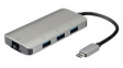 12.02.1108 USB Hub, USB 3.2, USB C Plug, Silver