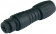 99 9206 00 03 Cable socket 3-pole black Poles 3 3 A 125 VAC/VDC