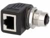 RJS-12D04FF-RS8001 Адаптер; гнездо RJ45,М12 "мама"; код D-Ethernet; PIN:4; Кат:5e