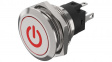 82-6151.1A14.B002 Illuminated Pushbutton, Red, 1CO, IP65/IP67, Momentary Function