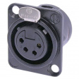 NC4FD-L-B-1 XLR Panel-mount female receptacle 4 Poles DL Soldering Connection Black