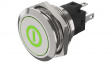 82-6151.1A34.B001 Illuminated Pushbutton, Green, 1CO, IP65/IP67, Momentary Function