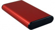 1455B1202RD Extruded Enclosure, Red, 72 x 120 x 19 mm, Aluminium, 1455