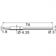 212KDLF/SB Soldering tip Chisel-shaped, extended 1.8 mm