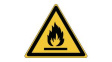 PIC W021-TRI 015-PE-SHEET/1 [54 шт] ISO Safety Sign - Warning, Flammable Materials, Triangular, Black on Yellow, Vinyl, Warning, 54pcs