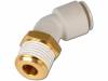 KQ2L16-03AS, Быстроразъемное соединение; с резьбой, угловой 90°; R 3/8", SMC PNEUMATICS