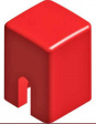 RND 210-00223 Cap red Square 4.0x4.0x5.5 mm