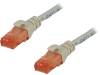 DK-1617-010 Patch cord; U/UTP; 6; многопров; Cu; LSZH; серый; 1м