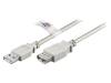 68916 Кабель; USB 2.0; гнездо USB A, вилка USB A; 5м; серый; 480Мбит/с