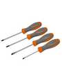 AV05011, Screwdriver Set, Soft Grip, Slotted/Pozidriv, 4 Pieces, C.K Tools (Carl Kammerling brand)