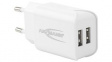 1001-0066 Intelligent USB Charger 5V 2.4A 2x USB A Socket