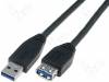 AK-112331 Кабель; USB 3.0; гнездо USB A, вилка USB A; никелированные; 3м