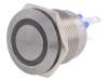 MPI002/28/BL Pushbutton Switch, Vandal Proof Momentary Function 3.5V Blue 1NO IP66 Quick Connect Terminal, 2.8 mm