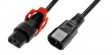 PC1526 IEC LOCK+ C13 to Male C14 plug, H05VV-F 3 X 1.00mm2, 2m, Black