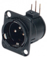 NC3MD-H-B Гнездо; XLR; "папа"; PIN: 3; угловой 90°; THT; черный; 6А; 19x24мм