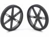 POLOLU WHEEL 80X10MM PAIR – BLACK Колесо; Диам.вала:3мм; Ось: D-образный профиль; черный; резина