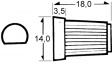 KNOB K85ML 6MM D Ручка с линией черный 14 mm