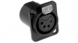 AC4FDZB XLR, Receptacle 4 AC Soldering Connection Black