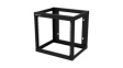 RK919WALLO 2-Post Open Frame Rack, 9U, Steel, 80kg, Black