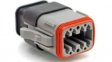 AT06-08SA-SRGRY Crimp Housing, Receptacle, 2 Rows, 8 Poles ,Keying Option A, Grey