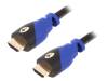 72320, Кабель; HDMI 2.0; вилка HDMI, с обеих сторон; 5м; черно-синий, Goobay