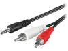 50440, Кабель; вилка RCA x2,вилка Jack 3,5мм 3pin; 0,5м; Цвет: черный, Goobay
