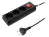 PS-360WS-10.0BK Сетевой удлинитель; Гнезда:3; ПВХ; черный; 2x1мм2; 10м; 10А