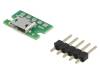 USB MICRO-B CONNECTOR BREAKOUT BOARD, Модуль: адаптер; USB B micro,штыревой; USB Micro-B, POLOLU