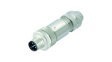 9455640000 M12 Straight Plug Sensor Connector, 4 Poles, A-Coded, Screw