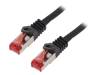 CQ2043S Patch cord; S/FTP; 6; многопров; Cu; LSZH; черный; 1,5м; 27AWG