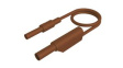 MAL S WS-B 100/2,5 BROWN Test Lead, Plug, 4 mm - Socket, 4 mm, Brown, Nickel-Plated Brass, 1m