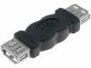 AK-300503-000-S Адаптер; USB 2.0; гнездо USB A, с обеих сторон; черный