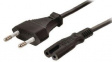 RND 465-00961 Mains Cable Euro Male - IEC 60320 C7 2m Black