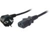 CP095 Кабель; угловая вилка CEE 7/7 (E/F), IEC C13 "мама"; 3м; черный