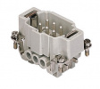 CNEM 06 T CNE, 6 poles + earth, male insert, with male contacts, silver plated