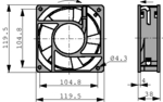 ASEN10415, Axial fan AC 120 x 120 x 38 mm 240 VAC, Panasonic