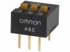 A6E-3104, Переключатель: DIP-SWITCH; Кол-во секций:3; ON-OFF; 0,025A/24ВDC, Omron