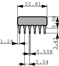 4609X-101-473LF, Resistor network SIL 47 kOhm +- 2 %, Bourns