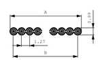 971111-1, Ribbon cable 1.27 mm 20xAWG 28, TE Connectivity