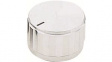 RND 210-00624 Rotary Knob  diam.25mm, Silver, Aluminium